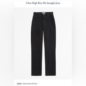 Abercrombie & Fitch Women’s Black Ultra High Rise 90s Straight Jean